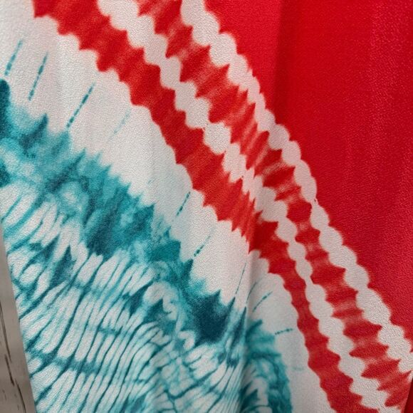 Michael Kors Tie Dyed V Neck Coastal Maxi Sundress Sleeveless Spaghetti Strap - Picture 8 of 15